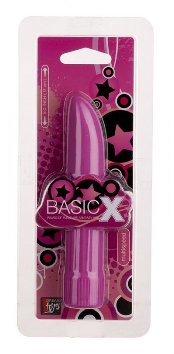 Фиолетовый классический вибромассажёр BASICX MULTISPEED VIBRATOR PURPLE 5INCH - 13 см. - Dream Toys