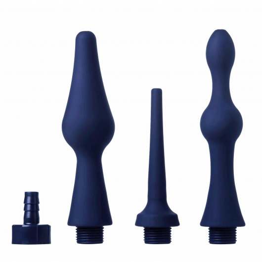 Набор из 3 универсальных насадок для анального душа Universal 3 Piece Silicone Enema Attachment Set - XR Brands - купить с доставкой в Москве