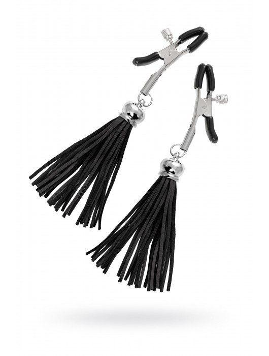 Зажимы на соски «Прищепки» с черными кисточками из замши - Pecado - купить с доставкой в Москве