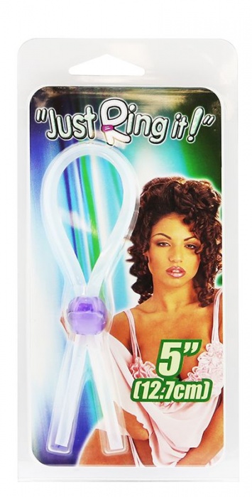 Прозрачное лассо с фиолетовой бусиной SILICONE COCK RING WITH BEAD LAVENDER - NMC - в Москве купить с доставкой