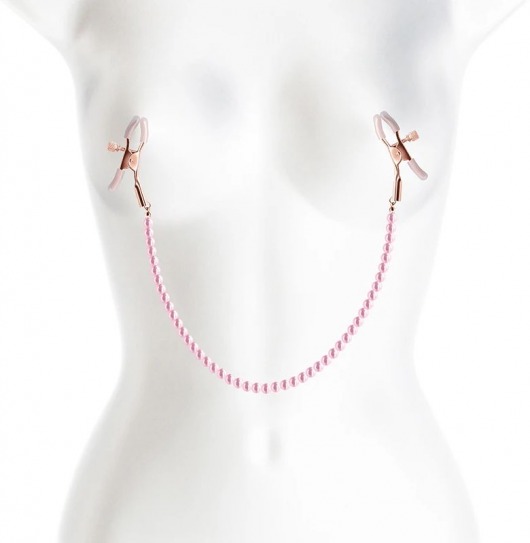 Зажимы на соски с розовыми бусами - Kanikule - купить с доставкой в Москве