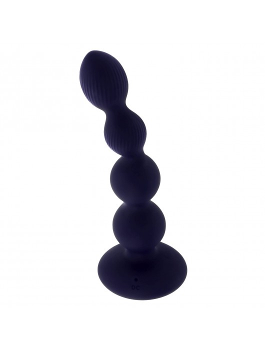 Фиолетовые анальные бусы с вибрацией и вращением Pleasure Orbit - 17,8 см. - Evolved