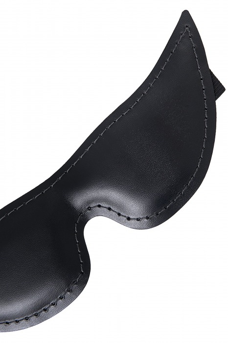 Черная кожаная маска с заостренными кончиками - Pecado - купить с доставкой в Москве