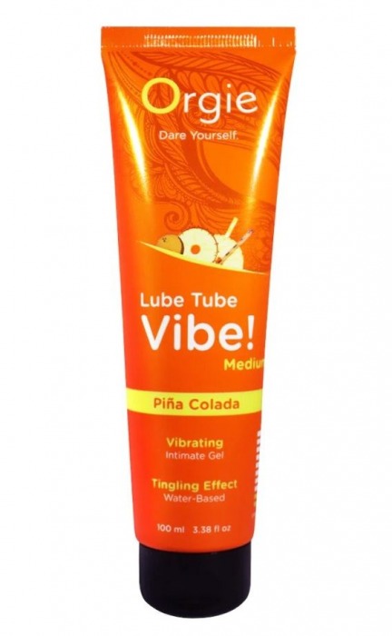 Гель с эффектом вибрации Lube Tube Vibe Medium Pina Colada - 100 мл. - ORGIE - купить с доставкой в Москве