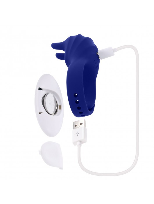 Синее эрекционное виброкольцо с клиторальной подушечкой и пультом ДУ Adjustable Fun Ring - Zero Tolerance - в Москве купить с доставкой