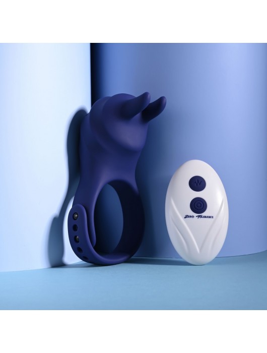 Синее эрекционное виброкольцо с клиторальной подушечкой и пультом ДУ Adjustable Fun Ring - Zero Tolerance - в Москве купить с доставкой