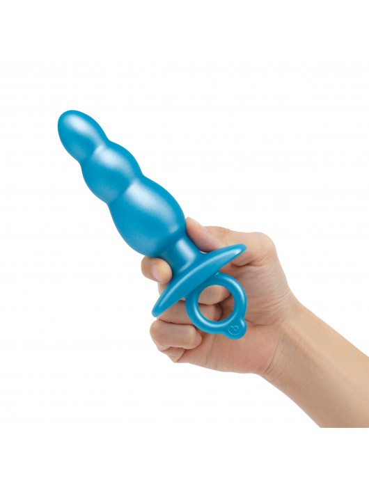 Голубая анальная пробка-елочка из силикона Bounce Plug - 14,3 см. - b-Vibe