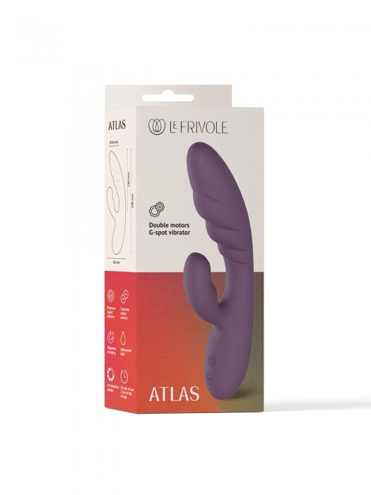 Фиолетовый вибратор-кролик Atlas - 19,8 см. - Le Frivole