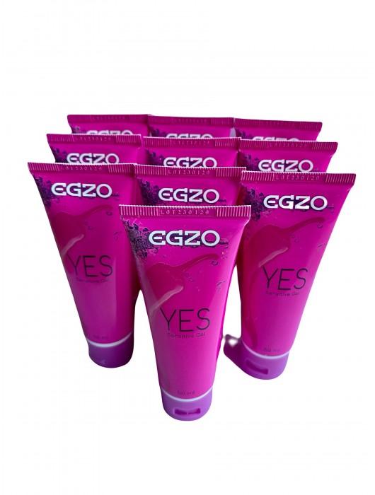 Набор из 10 согревающих лубрикантов на водной основе Egzo Yes (по 50 мл.) - EGZO - купить с доставкой в Москве