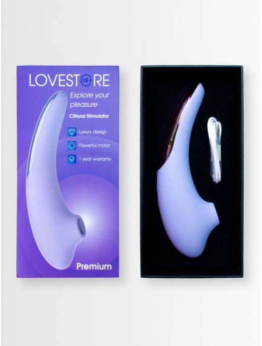 Сиреневый вакуумный стимулятор клитора Premium - LoveStore