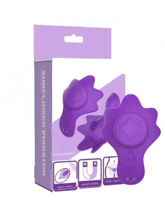 Фиолетовый вибратор в трусики с магнитным держателем - Secwell