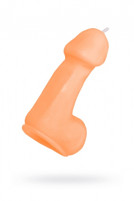 Оранжевая свеча в форме пениса - 47 гр. - Pecado - купить с доставкой в Москве