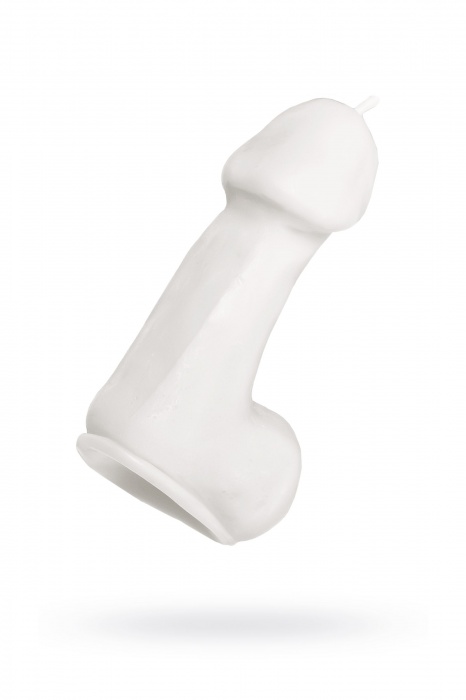 Белая свеча в форме пениса - 47 гр. - Pecado - купить с доставкой в Москве