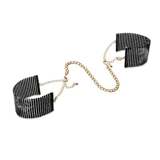 Чёрные дизайнерские наручники Desir Metallique Handcuffs Bijoux - Bijoux Indiscrets - купить с доставкой в Москве