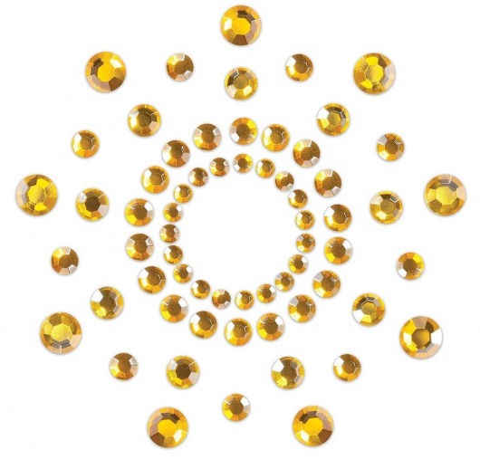 Золотистые наклейки на грудь Mimi Bijoux - Bijoux Indiscrets - купить с доставкой в Москве