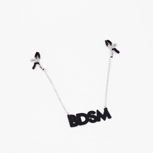 Зажимы на соски с кожаной подвеской BDSM - Crazy Handmade - купить с доставкой в Москве