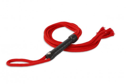 Красная верёвочная плеть-шестихвостка - 80 см. - Пикантные штучки - купить с доставкой в Москве