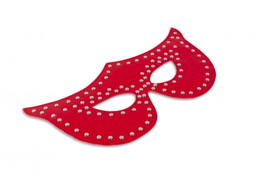 Таинственная красная маска с заклёпками - Пикантные штучки - купить с доставкой в Москве