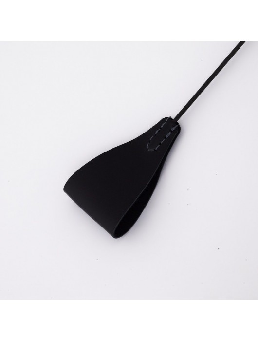 Стек с широким черным кожаным наконечником и металлической ручкой - 67 см. - Crazy Handmade - купить с доставкой в Москве