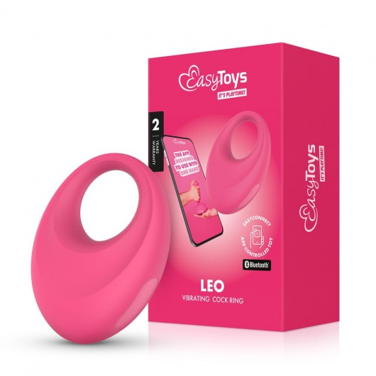Розовое интерактивное эрекционное виброкольцо Leo - Easy toys - в Москве купить с доставкой