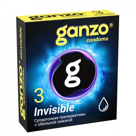 Супертонкие презервативы Ganzo Invisible - 3 шт. - Ganzo - купить с доставкой в Москве
