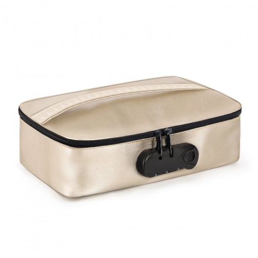 Золотистая сумочка для хранения игрушек Discreet Box - Dorcel - купить с доставкой в Москве