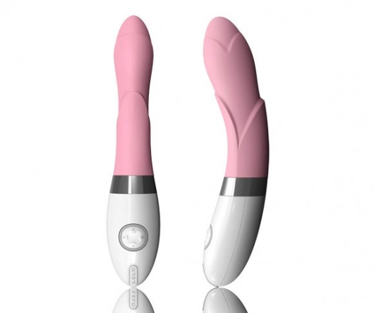 Розовый, украшенный лепестками вибратор Iris Pink - 22 см. - Lelo