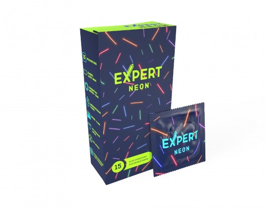 Светящиеся в темноте презервативы Expert Neon - 15 шт. - Expert - купить с доставкой в Москве