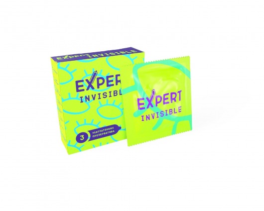 Ультратонкие презервативы Expert Invisible - 3 шт. - Expert - купить с доставкой в Москве