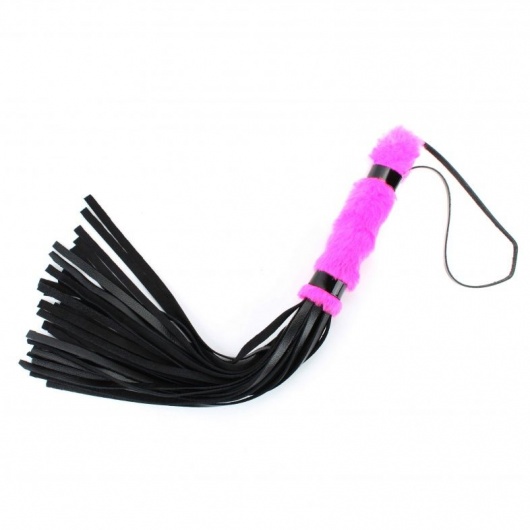Нежная плеть с розовым мехом BDSM Light - 43 см. - БДСМ Арсенал - купить с доставкой в Москве