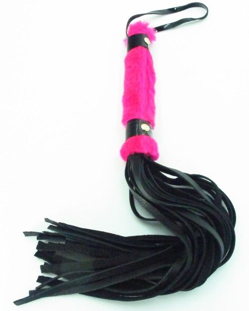 Нежная плеть с розовым мехом BDSM Light - 43 см. - БДСМ Арсенал - купить с доставкой в Москве