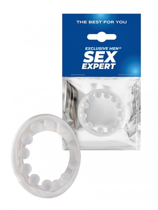 Эрекционное кольцо со стимулирующими шариками на поверхности - Sex Expert - в Москве купить с доставкой