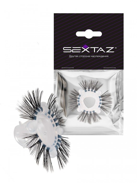 Эластичное эрекционное кольцо с черными «ресничками» - Sextaz - в Москве купить с доставкой