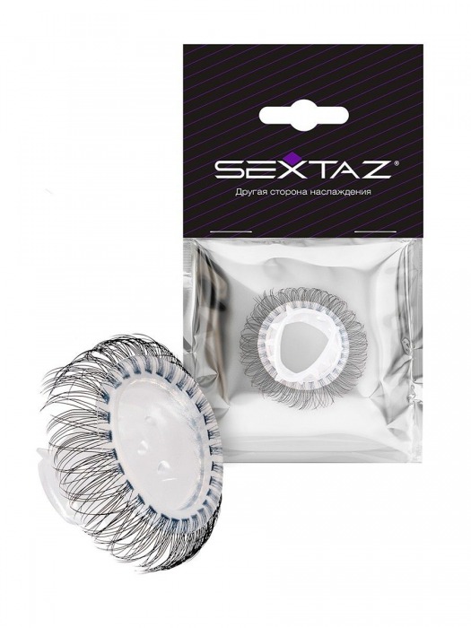 Эластичное эрекционное кольцо с длинными черными «ресничками» - Sextaz - в Москве купить с доставкой