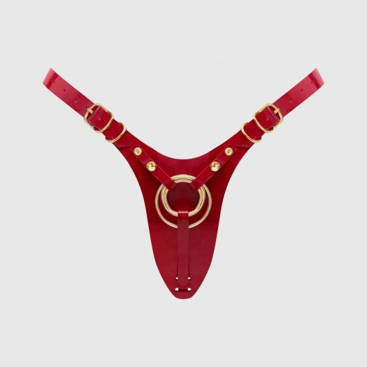 Красный пояс для фиксации насадок Strap-On-Me Leatherette Harness Fabulous - Strap-on-me - купить с доставкой в Москве