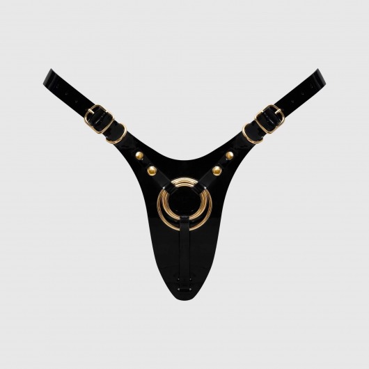 Черный пояс для фиксации насадок Strap-On-Me Leatherette Harness Fabulous - Strap-on-me - купить с доставкой в Москве