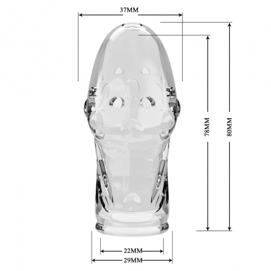 Прозрачная насадка на пенис Booker - 8 см. - Baile - в Москве купить с доставкой