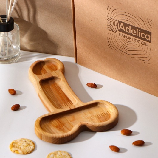 Деревянное блюдо для подачи в форме члена (25 х 16,5 х 1,7 см) - Сима-Ленд - купить с доставкой в Москве