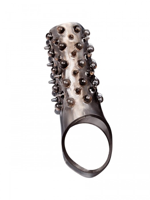 Дымчатая насадка на пенис с шипами и выпуклостями - 12,5 см. - Sex Expert - в Москве купить с доставкой