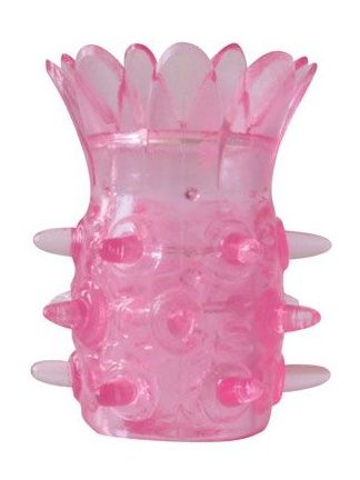 Розовая насадка на пенис с шипиками Лепестки - Bior toys - в Москве купить с доставкой