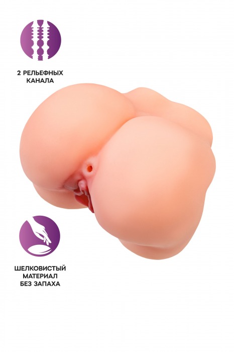 Реалистичный мастурбатор в форме попки с 2 любовными входами - No Name - в Москве купить с доставкой