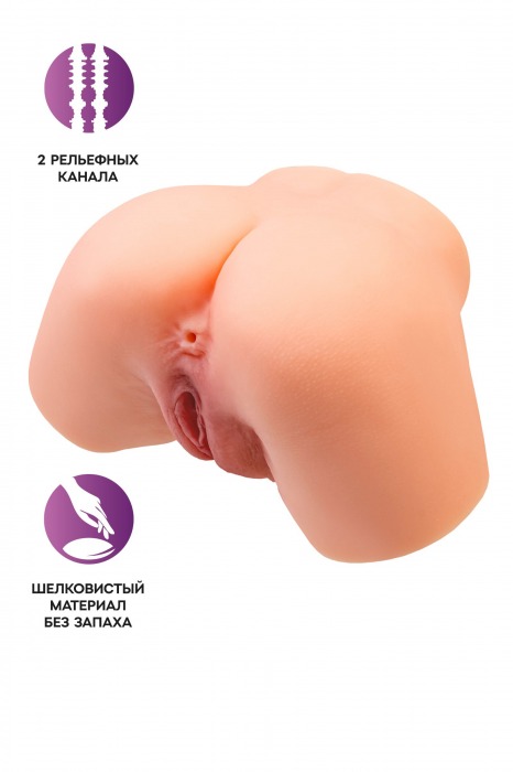 Телесный реалистичный мастурбатор-полуторс с 2 любовными входами - No Name - в Москве купить с доставкой