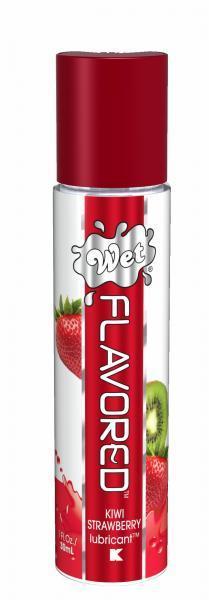 Лубрикант Wet Flavored Kiwi Strawberry с ароматом киви и клубники - 30 мл. - Wet International Inc. - купить с доставкой в Москве