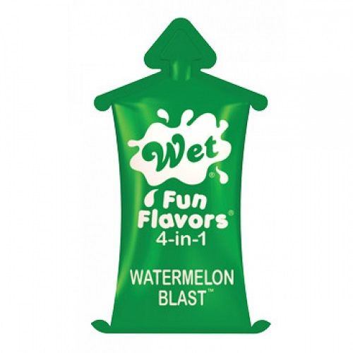 Разогревающий лубрикант Fun Flavors 4-in-1 Watermelon Blast с ароматом арбуза - 10 мл. - Wet International Inc. - купить с доставкой в Москве