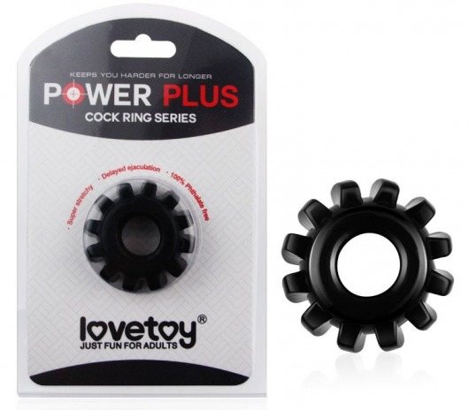 Чёрное эрекционное кольцо для пениса Power Plus - Lovetoy - в Москве купить с доставкой