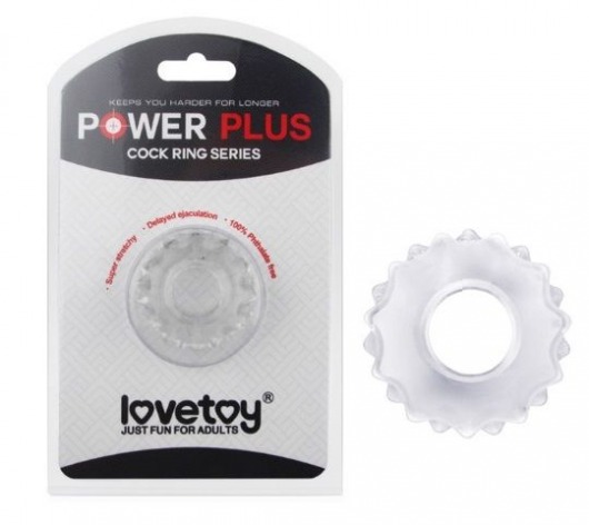 Прозрачное эрекционное кольцо Power Plus - Lovetoy - в Москве купить с доставкой