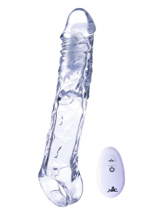 Прозрачная насадка-удлинитель Length Enhancer With Bullet с подхватом - 22,3 см. - NMC - в Москве купить с доставкой