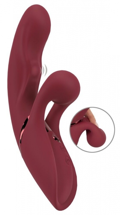 Малиновый вибратор-кролик с функцией постукивания 2 Function Rabbit Vibrator - 22,3 см. - Orion