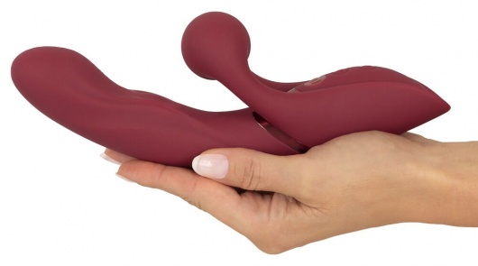 Малиновый вибратор-кролик с функцией постукивания 2 Function Rabbit Vibrator - 22,3 см. - Orion