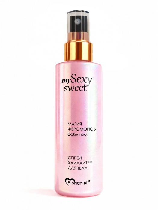 Спрей хайлайтер для тела Sexy Sweet с ароматом бабл-гам, шиммером и феромонами - 200 мл. -  - Магазин феромонов в Москве